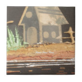 Thuisfoto's met zelfgemaakte kunst tegeltje (Voorkant)