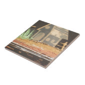 Thuisfoto's met zelfgemaakte kunst tegeltje (Zijkant)