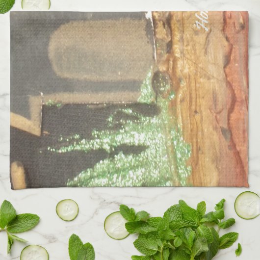 Thuisfoto's met zelfgemaakte kunst theedoek (Gevouwen)