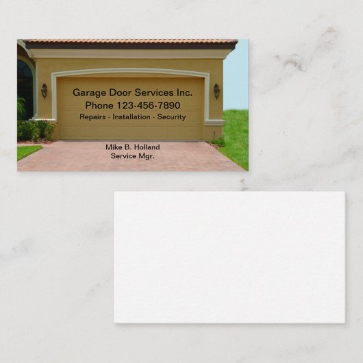 Thuisgaragedeuren Visitekaartje (Voorkant / Achterkant)