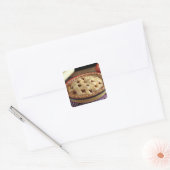 Thuisgebakken appeltaart op koelrack met appel vierkante sticker (Envelop)