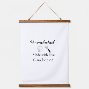 Thuisgebakken bakkerij gemaakt met liefde voeg naa hangend wandkleed