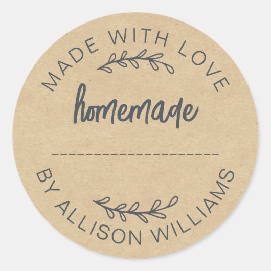 Thuisgebakken Bakkerijproducten Jamkoekjes Kraft Ronde Sticker (Voorkant)