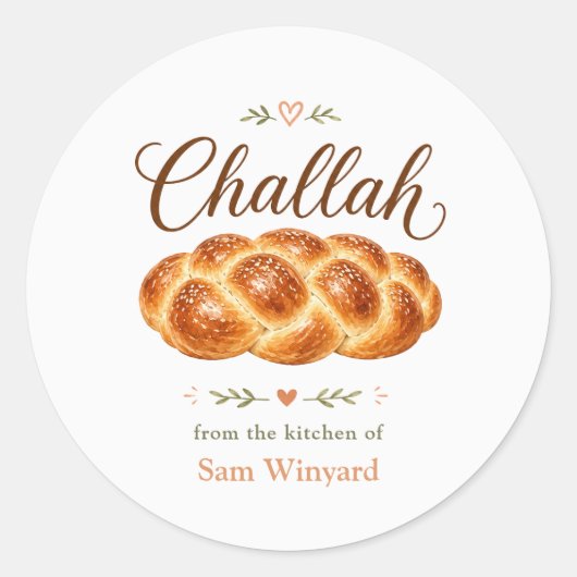 Thuisgebakken Challa Brood Keuken Label (Voorkant)