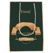 Thuisgeblazen bakkerijpictogram Gift Bag Medium Cadeauzakje (Achterkant)