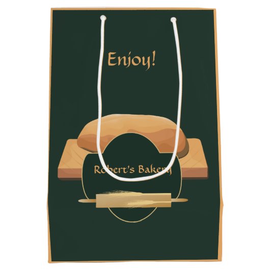 Thuisgeblazen bakkerijpictogram Gift Bag Medium Cadeauzakje (Achterkant)