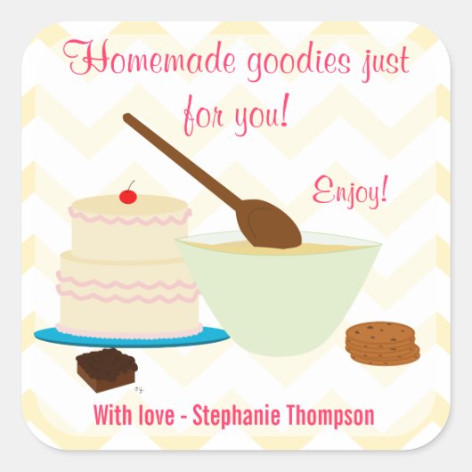 Thuisgebloed goostercadeLabel Vierkante Sticker (Voorkant)