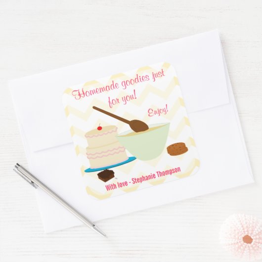 Thuisgebloed goostercadeLabel Vierkante Sticker (Envelop)