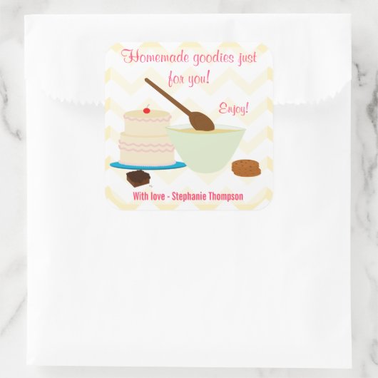 Thuisgebloed goostercadeLabel Vierkante Sticker (Tas)