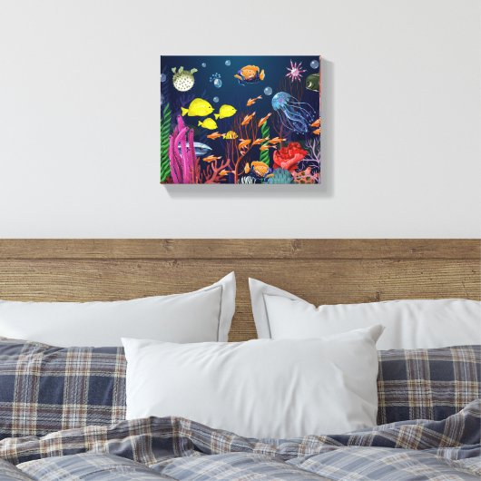 Thuisgebruik van onderwater Zee | Canvas Print (Insitu (Slaapkamer))