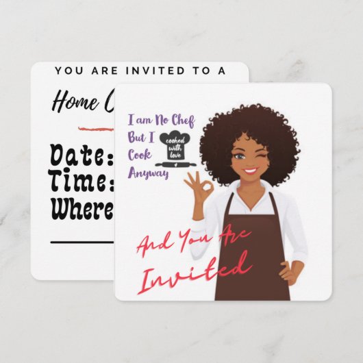 Thuisgekookte maaltijden kaart (Voorkant / Achterkant)