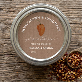 Thuisgekweekt & Handgemaakt Jalapeno Chilisaus Pot Ronde Sticker