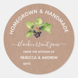 Thuisgekweekt & Handgemaakt Zwartebessenjam Kraft Ronde Sticker