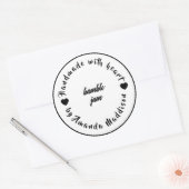 Thuisgemaakt met Liefde Hart Jam Design Ronde Sticker (Envelop)