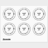 Thuisgemaakt met Liefde Hart Jam Design Ronde Sticker (Vel)