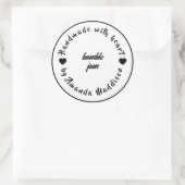 Thuisgemaakt met Liefde Hart Jam Design Ronde Sticker (Tas)
