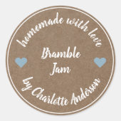 Thuisgemaakt met Liefde | Hart Jam Inmaaklabel Kra Ronde Sticker (Voorkant)