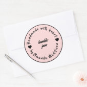 Thuisgemaakt met Liefde Hart Jam Ontwerp Ronde Sticker (Envelop)