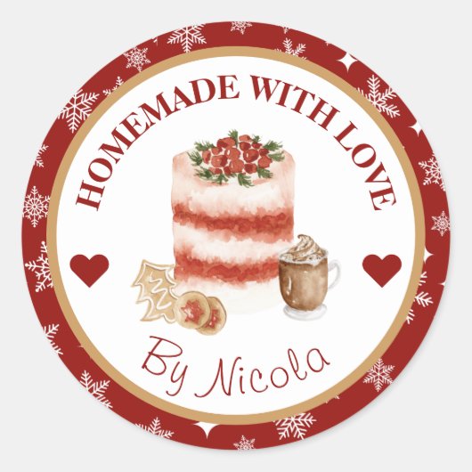 Thuisgemaakt Met Liefde Kerstbakkerij Label (Voorkant)