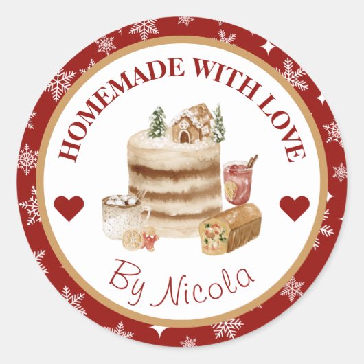 Thuisgemaakt Met Liefde Kerstbakkerij Label (Voorkant)