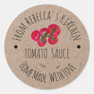Thuisgemaakt met Liefde Kraft Papier Tomatensaus L Ronde Sticker