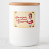 Thuisgemaakte Aardbeienjam - Vintage Voedselcontainer Etiket (Voorkant)