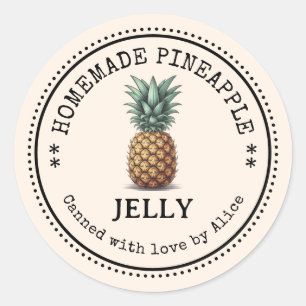 Thuisgemaakte Ananasjam Potlabels voor Inmaken Ronde Sticker