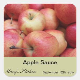 Thuisgemaakte appelmoes potten labels