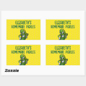 Thuisgemaakte augurken rechthoekige sticker (Vel)