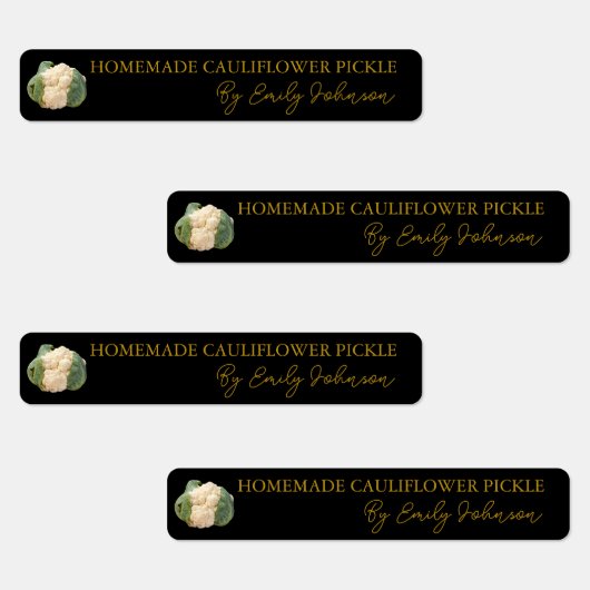 Thuisgemaakte Bloemkoolpickles Dun Etiket Labels (Groep)