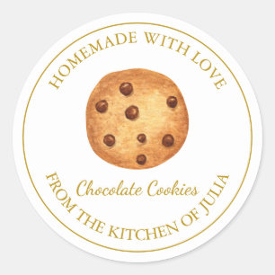 Thuisgemaakte Chocolade Koekjes Label   Wit