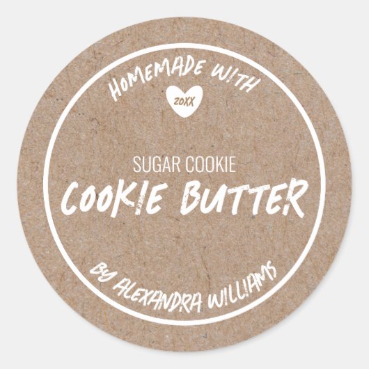 Thuisgemaakte Cookie Butter Ronde Sticker (Voorkant)