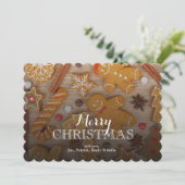 Thuisgemaakte diverse kerst-ontbijtkoekjes feestdagenkaart (Staand voorkant)