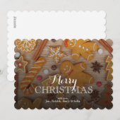 Thuisgemaakte diverse kerst-ontbijtkoekjes feestdagenkaart (Voorkant / Achterkant)