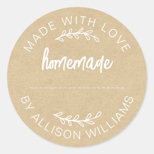 Thuisgemaakte Gebakken Waren Jamkoekjes Kraft Ronde Sticker (Voorkant)