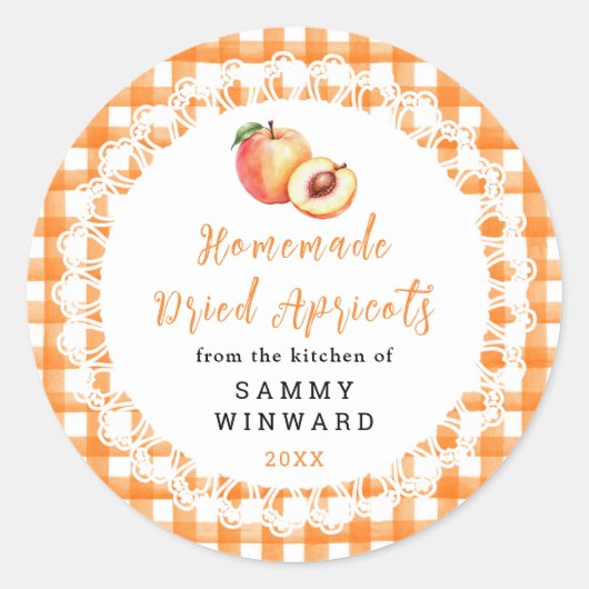 Thuisgemaakte Gedroogde Abrikozen Snack Label (Voorkant)