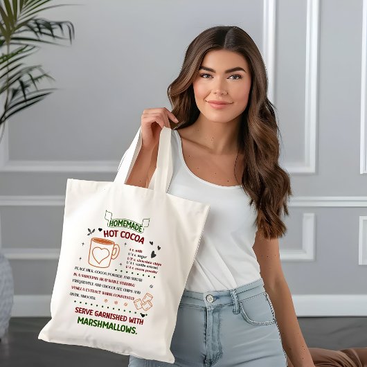 Thuisgemaakte hete cacaokoekjes Recept Kerstcadeau Tote Bag