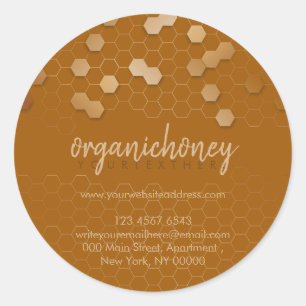 Thuisgemaakte honingpot bijenwas kaars terracotta  ronde sticker