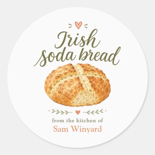 Thuisgemaakte Ierse Soda Brood Keuken Label (Voorkant)