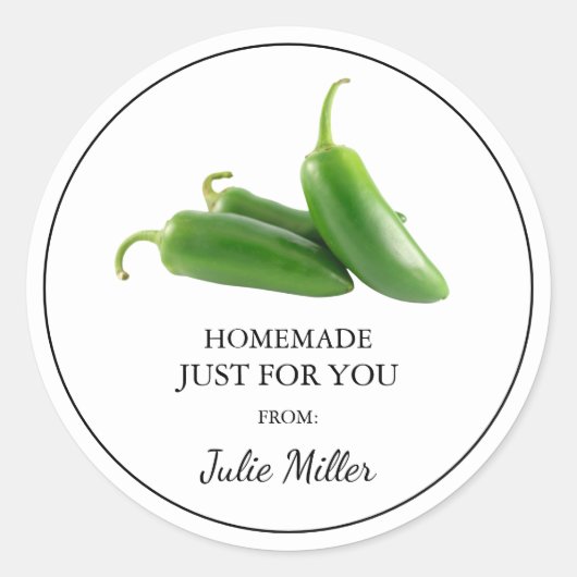 Thuisgemaakte jalapeño-label, alleen voor jou ronde sticker (Voorkant)