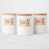Thuisgemaakte Kersenconserve - Vintage Voedselcontainer Etiket (Flessen)