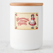 Thuisgemaakte Kersenconserve - Vintage Voedselcontainer Etiket (Voorkant)