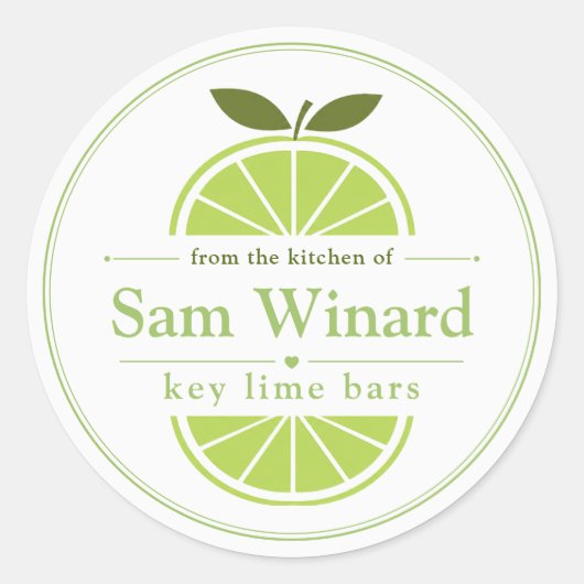 Thuisgemaakte Key Lime Bars Keukenlabel Ronde Sticker (Voorkant)
