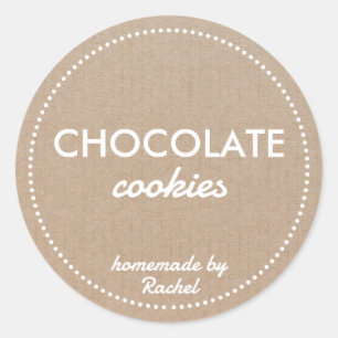 Thuisgemaakte Koekje Vintage Modern Landelijk Ronde Sticker