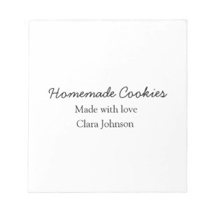 Thuisgemaakte koekjes voeg je tekst naam custom g notitieblok