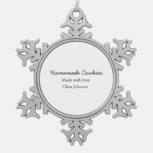 Thuisgemaakte koekjes voeg je tekst naam custom g tin sneeuwvlok ornament