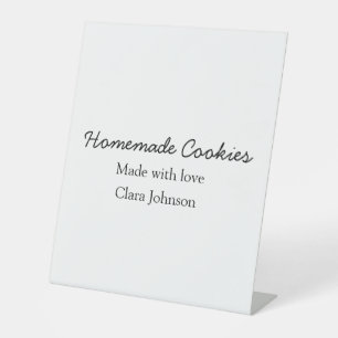 Thuisgemaakte koekjes voeg je tekst naam custom wo reclamebord met voetstuk