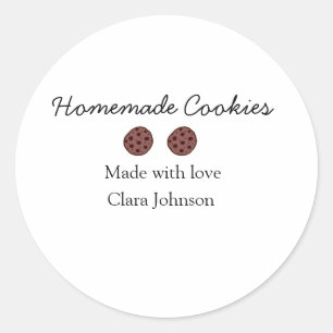 Thuisgemaakte koekjes voeg je tekst naam custom wo ronde sticker