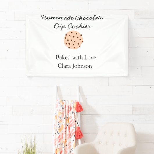 Thuisgemaakte koekjes voeg je tekst naam custom wo spandoek (Insitu)