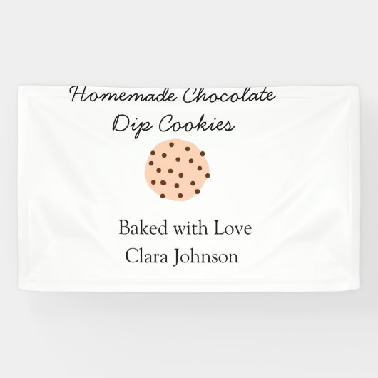 Thuisgemaakte koekjes voeg je tekst naam custom wo spandoek (Horizontaal)